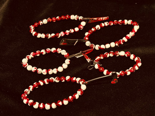 Handmade Howlite Bloody Bracelets