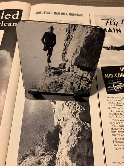1936 Vintage Coaster One Legged Man on a mountain
